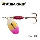 FISH KING New Metal Fishing Lure 4g 4.8g 7g 10g 14g Spinner Bait High Quality Hard Baits Treble Hook Fishing Tackle For Pike