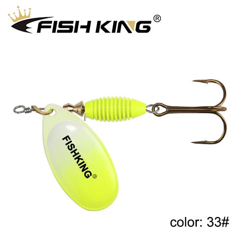 FISH KING New Metal Fishing Lure 4g 4.8g 7g 10g 14g Spinner Bait High Quality Hard Baits Treble Hook Fishing Tackle For Pike