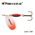 FISH KING New Metal Fishing Lure 4g 4.8g 7g 10g 14g Spinner Bait High Quality Hard Baits Treble Hook Fishing Tackle For Pike