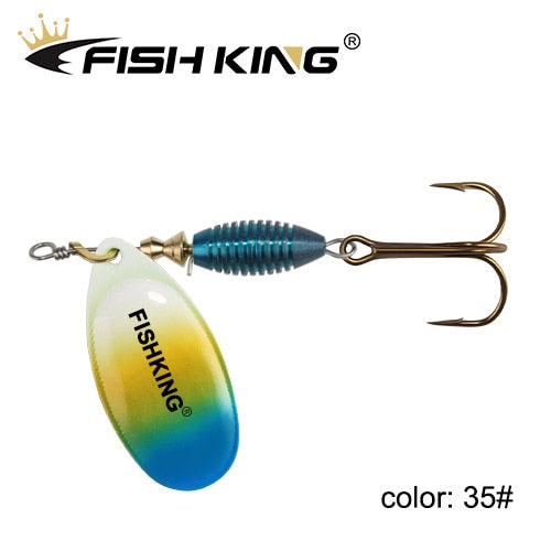 FISH KING New Metal Fishing Lure 4g 4.8g 7g 10g 14g Spinner Bait High Quality Hard Baits Treble Hook Fishing Tackle For Pike