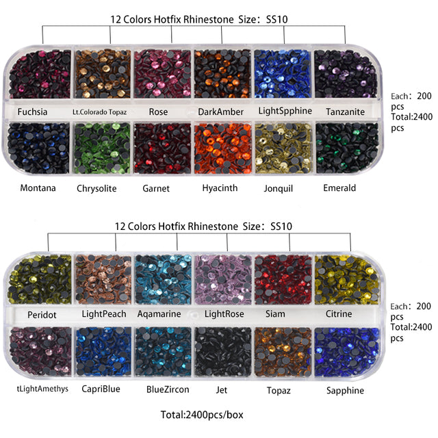 2000Pcs-9600Pcs/box Hot Fix Rhinestones Set/EU or US PLUG Hotfix Applicator Hot Fix Crystal Glass Rhinestone Iron-on Wand Strass