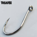 50pcs/ Lot octopus Fishing Hooks High Carbon Chmical Sharpen Barbed Circle Hook Tackle Set 5C Point Hardness Supplier Fishhooks