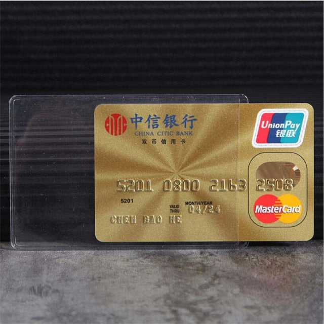 10pcs Waterproof Transparent Card Holder Plastic Card id Holders Case To Protect Credit Cards Card Protector Cardholder