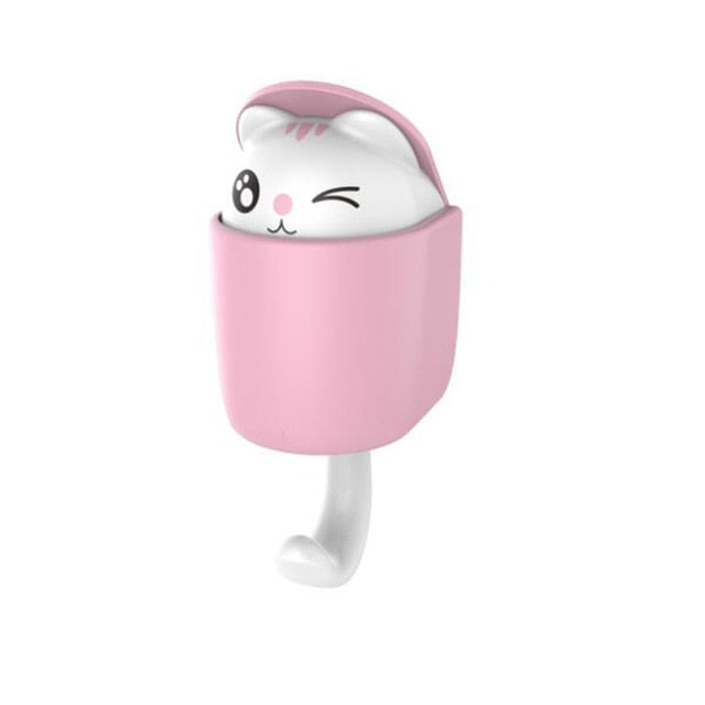 Creative Home Decor Cartoon Animal Squirrel Head Hiding Storage Bathroom Kitchen Hanging Hook Pasting Wall Hooks Children Gift