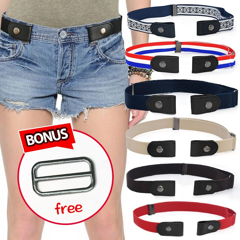 Easy Belt No Buckle Mens Jeans Belts For Women Waist Elastic Ceinture Femme Stretch Cinturones Para Mujer Invisible Riem kids