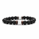 Volcanic Stone Bracelet for Men Lava Wooden 8mm Beads Bracelet Tibetan Buddha Wrist Chain Women Men's Jewelry Gift Bracelets