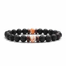 Volcanic Stone Bracelet for Men Lava Wooden 8mm Beads Bracelet Tibetan Buddha Wrist Chain Women Men's Jewelry Gift Bracelets