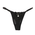 Women Lace Panties Thongs Pearl Pendant Lace Embroidery G-String T-Back Briefs Underwear Adjustable Ladies Panties Sexy Lingerie