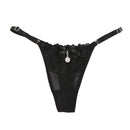 Women Lace Panties Thongs Pearl Pendant Lace Embroidery G-String T-Back Briefs Underwear Adjustable Ladies Panties Sexy Lingerie