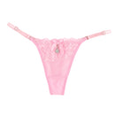 Women Lace Panties Thongs Pearl Pendant Lace Embroidery G-String T-Back Briefs Underwear Adjustable Ladies Panties Sexy Lingerie