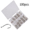 100Pcs Fishing Hooks Set Carbon Steel Single Circle Fishing Hook Fly Fishing Jip Barbed Carp Hooks Sea Tackle Accessories