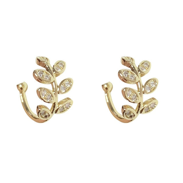 Ear Cuff Gold Leaves Non-Piercing Ear Clips Fake Cartilage Earring Jewelry For Women Men Wholesale gifts