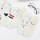 5 Pairs/lot Women Leopard Spring Sesame Street Cute Ankle Socks Cute Funny Lips Print Boat Short Sox Invisible Lady Girl Summer