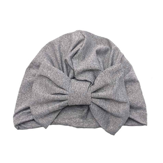 Baby Headband Hat Bowknot Print Cotton Stretchy Turban Headband Infant Head Wrap Beanie Hat Girls Headwear Baby Hair Accessories