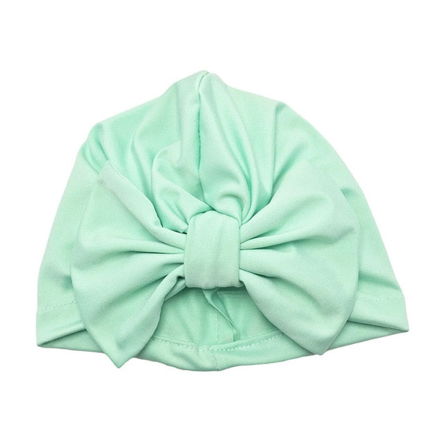 Baby Headband Hat Bowknot Print Cotton Stretchy Turban Headband Infant Head Wrap Beanie Hat Girls Headwear Baby Hair Accessories