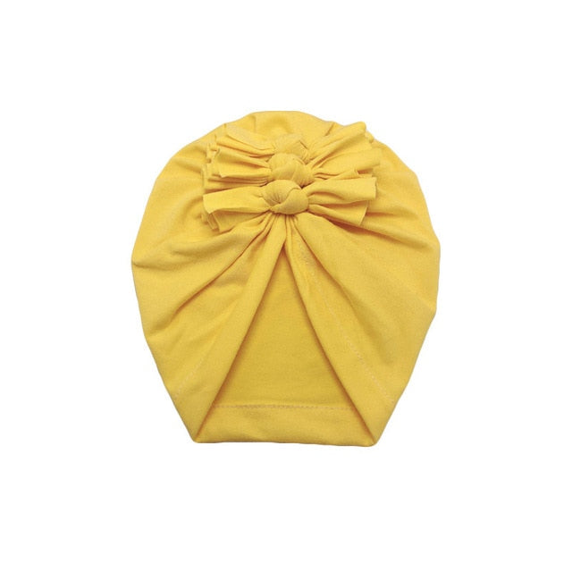 Baby Headband Hat Bowknot Print Cotton Stretchy Turban Headband Infant Head Wrap Beanie Hat Girls Headwear Baby Hair Accessories