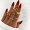 17KM Bohemian Gold Chain Rings Set For Women Fashion Boho Coin Snake Moon Rings Party 2021 Trend Jewelry Gift