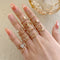 17KM Bohemian Gold Chain Rings Set For Women Fashion Boho Coin Snake Moon Rings Party 2021 Trend Jewelry Gift