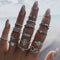 17KM Bohemian Gold Chain Rings Set For Women Fashion Boho Coin Snake Moon Rings Party 2021 Trend Jewelry Gift