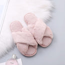 Warm Fluffy Slippers Women Cozy Faux Fur Cross Indoor Floor Slides Flat Soft Furry Shoes Ladies Female Celebrities Flip Flops