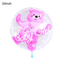 4D Transparent Baby Girl/Boy Bear Bubble Ball Birthday Party Blue/Pink Balloon Baby Shower Gender Reveal Decor DIY Gift Supplies