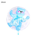 4D Transparent Baby Girl/Boy Bear Bubble Ball Birthday Party Blue/Pink Balloon Baby Shower Gender Reveal Decor DIY Gift Supplies