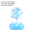 4D Transparent Baby Girl/Boy Bear Bubble Ball Birthday Party Blue/Pink Balloon Baby Shower Gender Reveal Decor DIY Gift Supplies