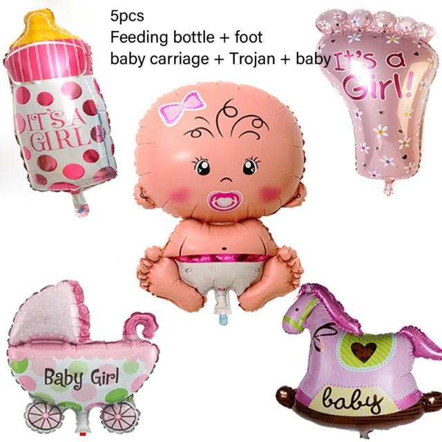 4D Transparent Baby Girl/Boy Bear Bubble Ball Birthday Party Blue/Pink Balloon Baby Shower Gender Reveal Decor DIY Gift Supplies