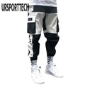 Hip Hop Joggers Men Letter Ribbons Cargo Pants Pockets Track Tactical Casual Techwear Male Trousers Sweatpants Sport Streetwear