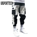 Hip Hop Joggers Men Letter Ribbons Cargo Pants Pockets Track Tactical Casual Techwear Male Trousers Sweatpants Sport Streetwear