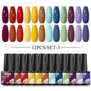 Mtssii 10Pcs/set Color Gel Nail Polish Set 100 Colors Semi Permanent UV Led Gel Varnish Soak Off Nail Lacquers Base Top Coat