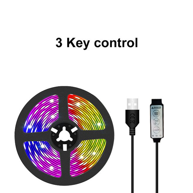 Bluetooth USB LED Strip Light 5050 SMD DC 5V USB RGB Lights Flexible LED Lamp Tape Ribbon RGB TV Desktop Diode Tape adapter