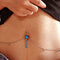 Women Sexy Rhinestone Dangle Belly Button Chain Navel Piercing Ring Body Jewelry Waist Chain Button Puncture Jewelry
