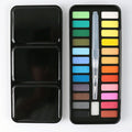 12/18/24/36 Colors Solid Watercolor Paint Set Portable Metal Box With Water Color Brush  School Kids Professional Art Supplies