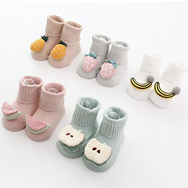 Cotton Baby Socks Cartoon Fruit Newborn Socks Anti Slip Floor Socks Autumn Winter Socks for Children Baby Boy Girl Infant Socks