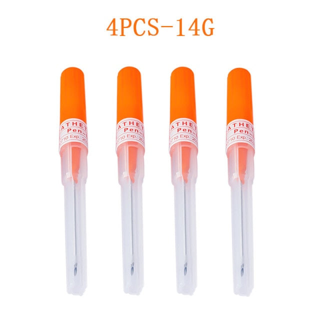 1-4pcs Body Piercing Needles Catheter Cannula Tools Kit Surgical Steel Sterilized Tattoo Needle Nose Lip Jewelry 14G 16G 18G 20G
