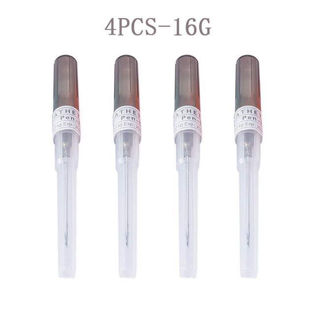 1-4pcs Body Piercing Needles Catheter Cannula Tools Kit Surgical Steel Sterilized Tattoo Needle Nose Lip Jewelry 14G 16G 18G 20G