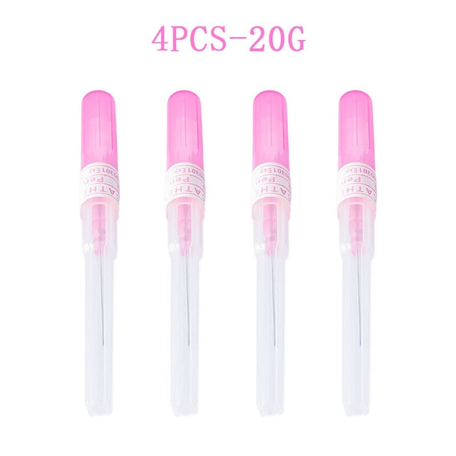 1-4pcs Body Piercing Needles Catheter Cannula Tools Kit Surgical Steel Sterilized Tattoo Needle Nose Lip Jewelry 14G 16G 18G 20G