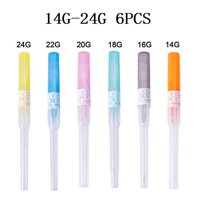 1-4pcs Body Piercing Needles Catheter Cannula Tools Kit Surgical Steel Sterilized Tattoo Needle Nose Lip Jewelry 14G 16G 18G 20G