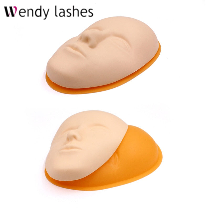 5D Eyelash Extension Facial Tattoo Training Head Silicone Practice Permanent Makeup Lip Eyebrow Tattoo Skin Mannequin Face Head