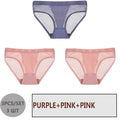 FINETOO 3PCS/Set Women Panties Sexy Mesh Lingerie Breathable Female Underwear For Woman Low-Rise Underpant Woman Panties Briefs