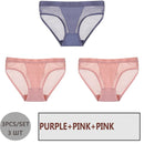 FINETOO 3PCS/Set Women Panties Sexy Mesh Lingerie Breathable Female Underwear For Woman Low-Rise Underpant Woman Panties Briefs