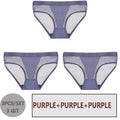 FINETOO 3PCS/Set Women Panties Sexy Mesh Lingerie Breathable Female Underwear For Woman Low-Rise Underpant Woman Panties Briefs