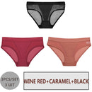 FINETOO 3PCS/Set Women Panties Sexy Mesh Lingerie Breathable Female Underwear For Woman Low-Rise Underpant Woman Panties Briefs