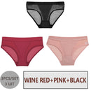 FINETOO 3PCS/Set Women Panties Sexy Mesh Lingerie Breathable Female Underwear For Woman Low-Rise Underpant Woman Panties Briefs