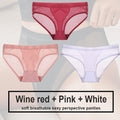 3PCS/Set Women Panties Sexy Lingerie Seamless Female Underwear See-Through Underpants Woman Panties Briefs Girls Intimate Pantys