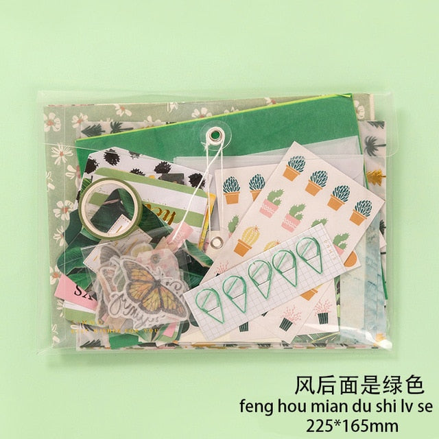 JIANWU Literary album series Tape sticker material paper set Simple   Decoration basics journal ins Writable diary