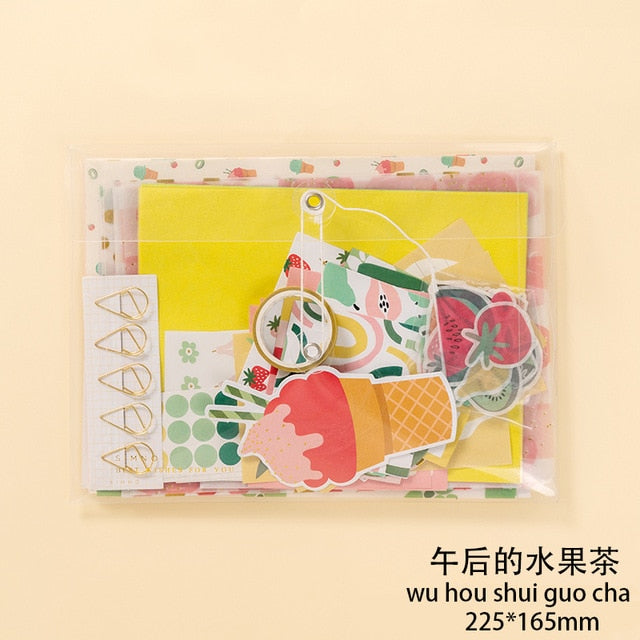 JIANWU Literary album series Tape sticker material paper set Simple   Decoration basics journal ins Writable diary