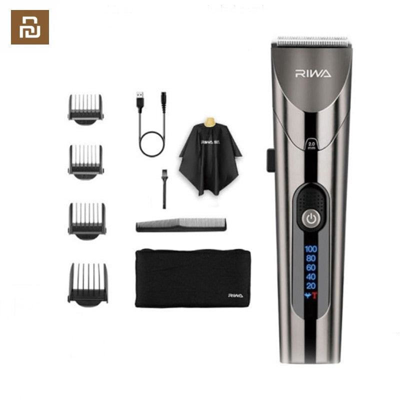 Youpin RIWA RE-6305 Washable Rechargeable Hair Clipper Professional Barber Trimmer With Carbon Steel Cutter Head