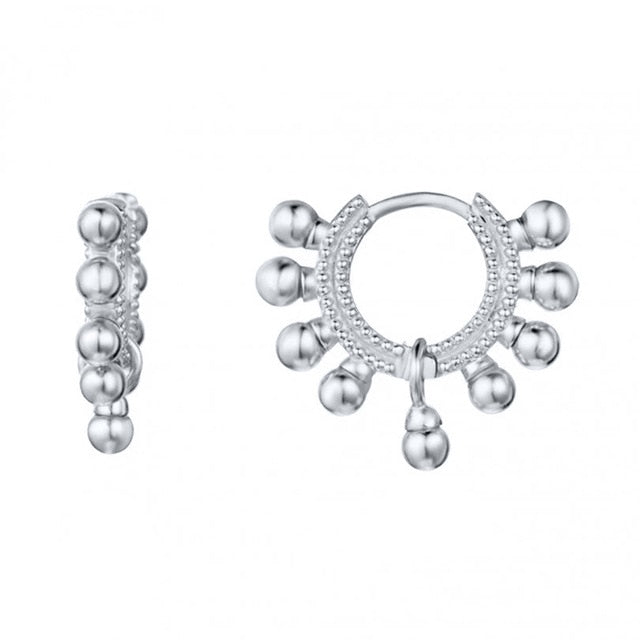 CANNER Real 925 Sterling Silver Hoop Earrings For Women Luxury Zircon Circle Round Earring Fashion Earings Jewelry pendientes